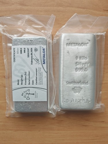 Silberbarren 1kg metalor - silberbarren, 1kg,